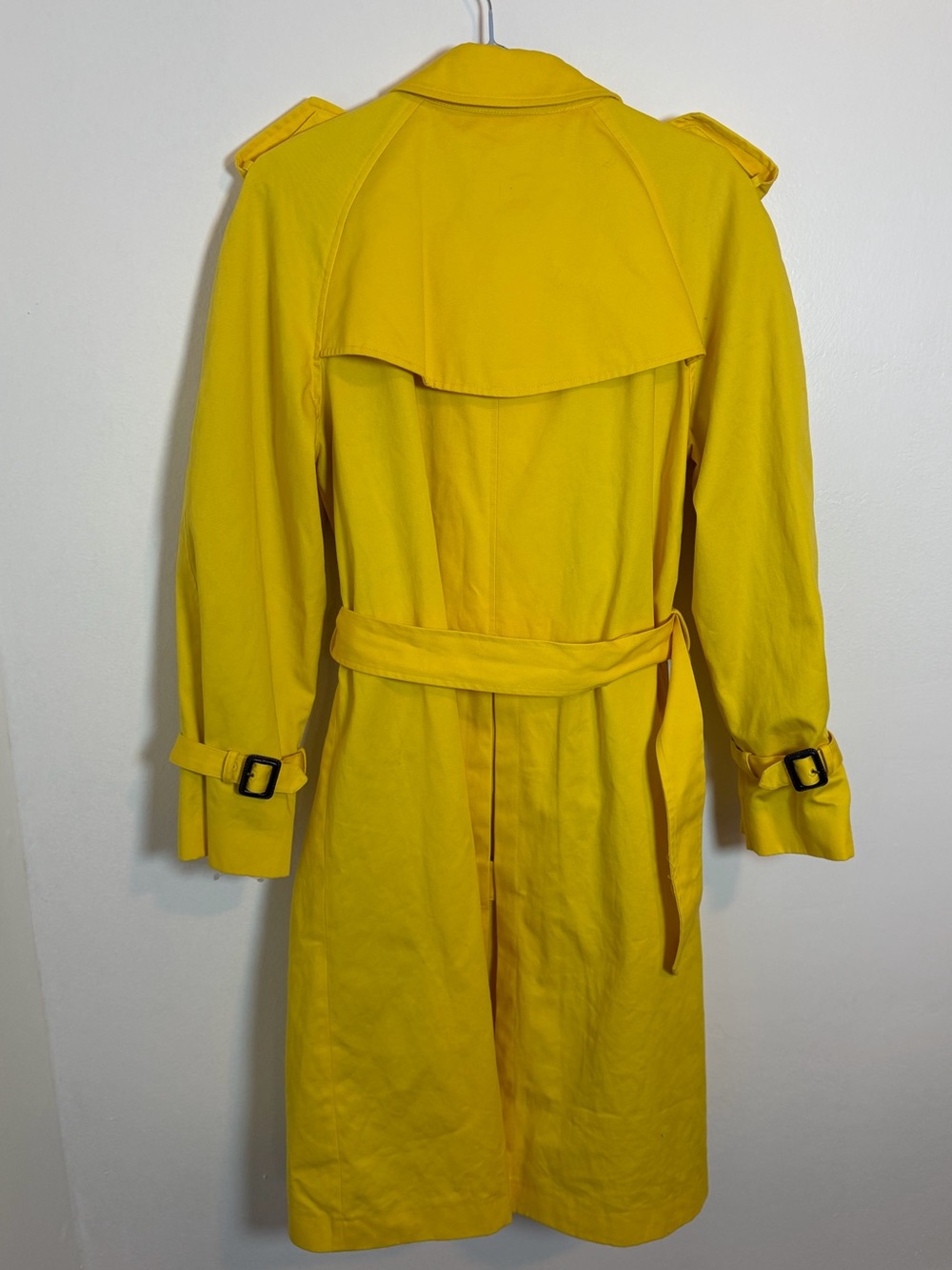 Perry Ellis Bright Yellow Double-Breasted Trench Coat Size 10 Coat - Picture 6 of 13